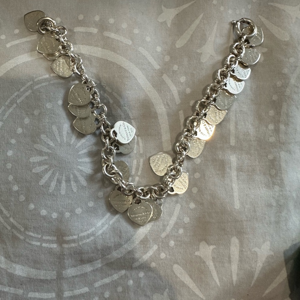 Tiffany & Co. Silver Heart Charm Bracelet